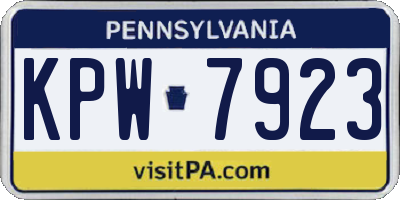 PA license plate KPW7923