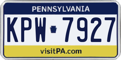 PA license plate KPW7927
