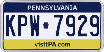 PA license plate KPW7929