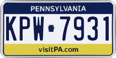 PA license plate KPW7931