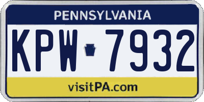 PA license plate KPW7932