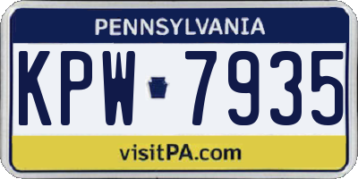 PA license plate KPW7935