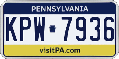 PA license plate KPW7936