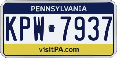 PA license plate KPW7937