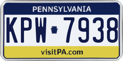 PA license plate KPW7938