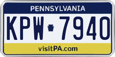 PA license plate KPW7940