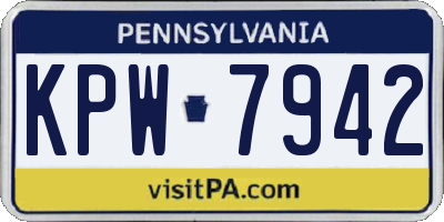 PA license plate KPW7942