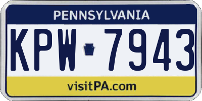 PA license plate KPW7943