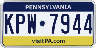 PA license plate KPW7944