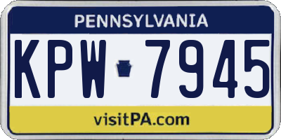 PA license plate KPW7945