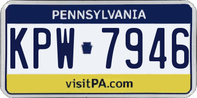 PA license plate KPW7946