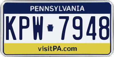 PA license plate KPW7948