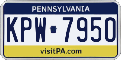 PA license plate KPW7950