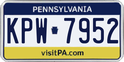 PA license plate KPW7952