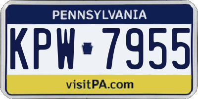 PA license plate KPW7955