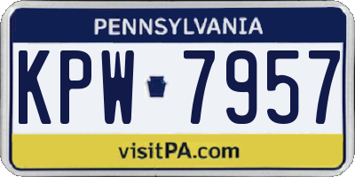 PA license plate KPW7957