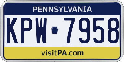 PA license plate KPW7958