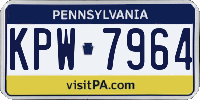 PA license plate KPW7964