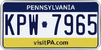 PA license plate KPW7965