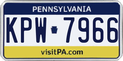 PA license plate KPW7966