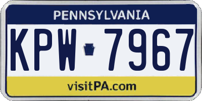 PA license plate KPW7967