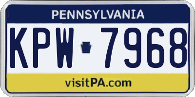 PA license plate KPW7968