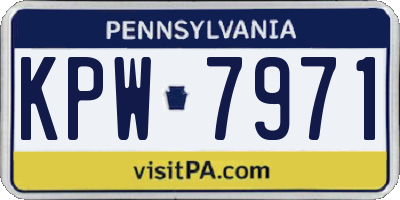 PA license plate KPW7971