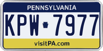 PA license plate KPW7977