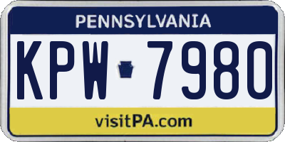 PA license plate KPW7980