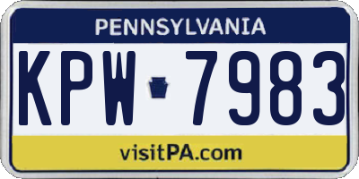 PA license plate KPW7983