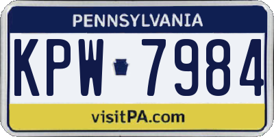 PA license plate KPW7984