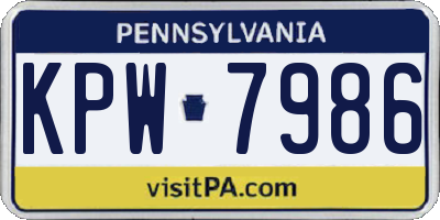 PA license plate KPW7986