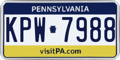PA license plate KPW7988