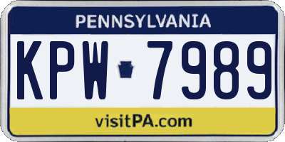 PA license plate KPW7989