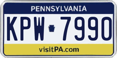PA license plate KPW7990