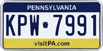 PA license plate KPW7991