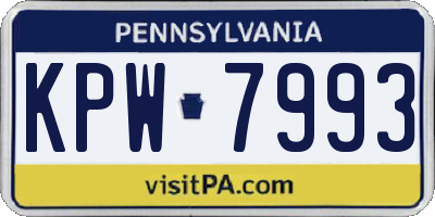 PA license plate KPW7993