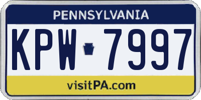 PA license plate KPW7997
