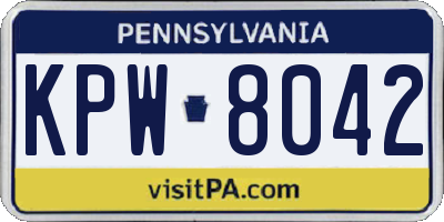 PA license plate KPW8042