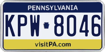 PA license plate KPW8046