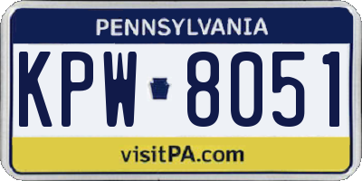 PA license plate KPW8051