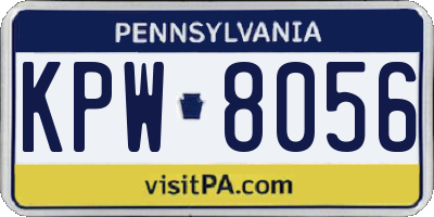 PA license plate KPW8056