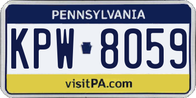 PA license plate KPW8059
