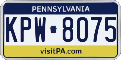 PA license plate KPW8075