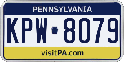 PA license plate KPW8079