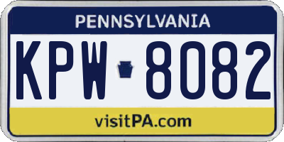PA license plate KPW8082