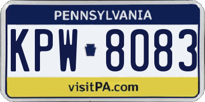 PA license plate KPW8083