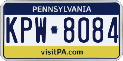 PA license plate KPW8084