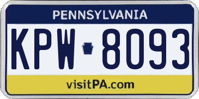 PA license plate KPW8093