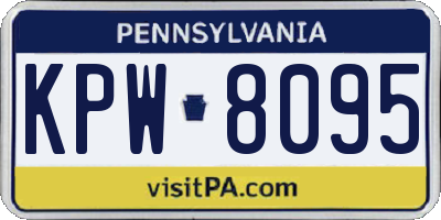 PA license plate KPW8095